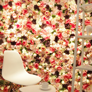 仿真花背景墙装饰