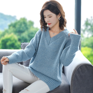 女装 女式毛衣 羊毛衫 大款针织套衫宽松