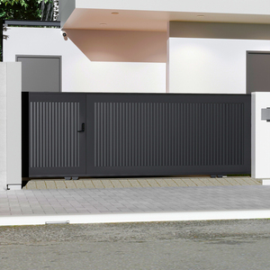 户外智能庭院别墅平移门自动铁艺乡村双开大门乡村铝合金院子花园