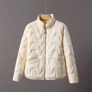 正品哥弟新款女装2022秋冬百搭立领轻薄短款羽绒服小个子棉衣棉服