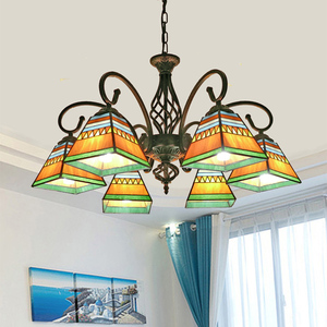 华豪地中海简约现代创意个性吊灯客厅灯具卧室灯餐厅多头玻璃吊灯