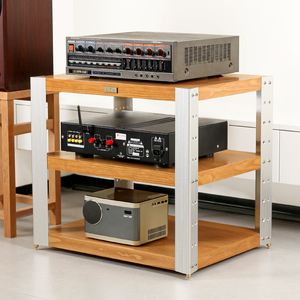 音箱功放机柜中置音响放置架音响机柜实木功放架可调节多层音响架