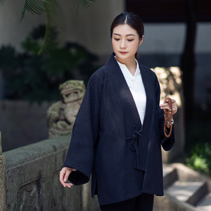 妙演心空全手工重制开衫外套珍贵水洗亚麻棉道袍日系中性复古道袍