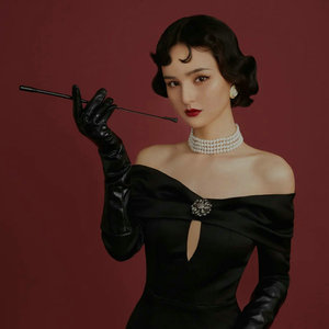 长烟杆奥黛丽赫本蒂芙尼的早餐拍摄影道具旗袍复古女士伸缩细烟杆