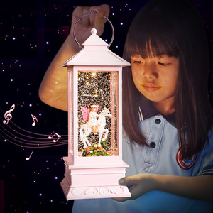 圣诞节八音盒音乐盒梦幻飘雪水晶球生日礼物送小女孩女生创意摆件