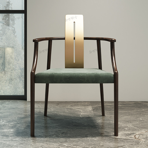 新中式设计师太师椅全实木餐椅现代轻奢茶椅家用靠背椅子