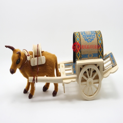 高端摆勒车模型草设n勒勒车蒙古族特色摆件牛拉车勒y原内蒙古奢华