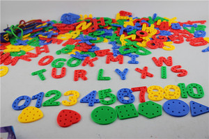 益智串线积木数字穿线板益智动手开发大脑益智积木平面玩具