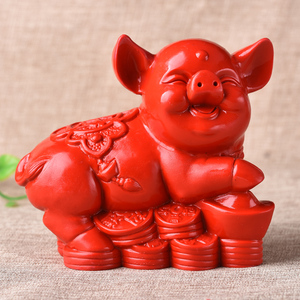 开光朱砂生肖猪吉祥物摆件本命年福猪财猪纳福镇宅风水转运装饰品