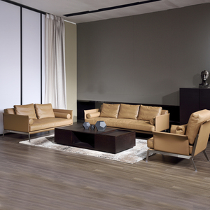 pusu普术家具正品凯亚沙发时尚羽绒皮艺简约楷模旗舰店简约商务