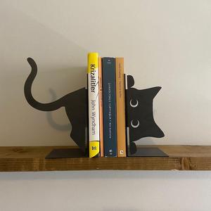 北欧ins风创意趣味猫咪金属书架阅读架室内办公桌面立架书书立夹