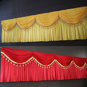 新款婚庆舞台背景纱幔布置桌围台裙迎宾区签到台生日派对庆典桌裙