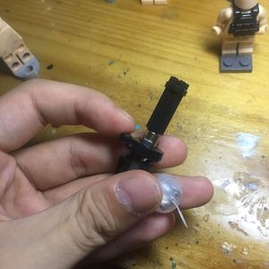 兼容乐高手持迷你模拟转动可转动加特林军事武器手工制作