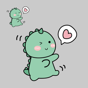 柯式热转印衣服可爱恐龙图案印花装饰辅料贴过粉耐水洗动物烫画贴