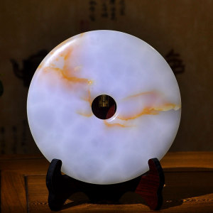 高端冰天大玉石壁安扣摆件然 办公d室客厅镇宅玉扣和氏平家居奢华