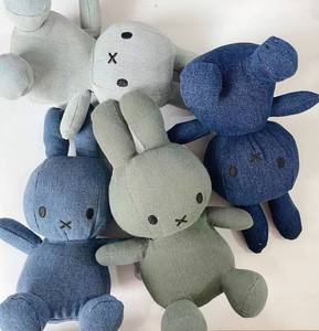 0015人付款淘宝原单 米啥菲呀 牛仔布 棉布玩偶兔子约23cm高 64吊爆