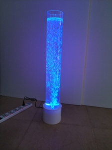 L订制新款七彩LED风水气泡装饰圆柱形鱼缸水柱灯