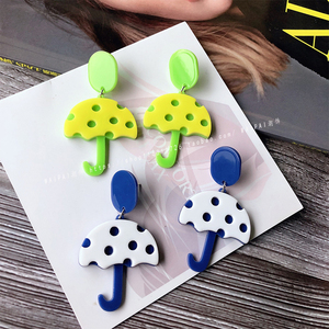 韩国东大门小众设计师款耳环个性趣味夸张耳钉可爱小雨伞少女耳饰