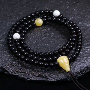 京城一品堂天然原色椰蒂文玩佛珠108手串 精品配饰配件套装成品