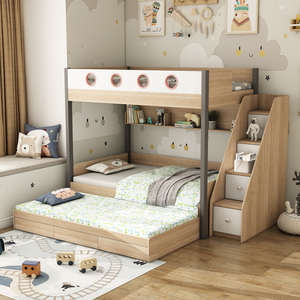 儿童床上下床高低床多功能组合小户型复式二楼床上下铺子母床