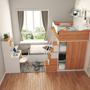 榻榻米上下床错位型上下铺床双层床多功能组合交错式高低床小户型