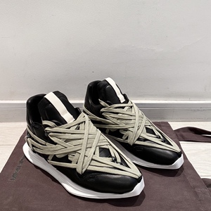 法国直邮rick owens 20ss主线绑带编织坦克底多鞋带牛皮暗黑男鞋