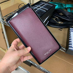 美国正品直购michael kors mk 男士长款拉链钱包牛皮手拿包男包