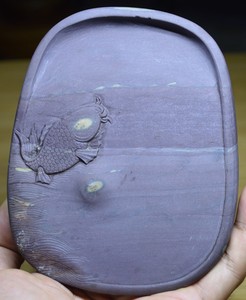 肇庆端砚老坑仔 青花鲤鱼跳龙门 上三坑保真天然砚坯砚石砚台文房