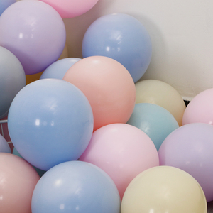 网红马卡龙色系双层气球5寸10寸12寸18寸生日布置加厚糖果色套球