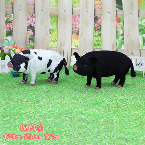 小猪模型假猪模型仿真猪摆件动物模型公仔仿真黑猪道具生肖猪玩具