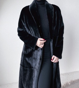 直筒貂皮大衣