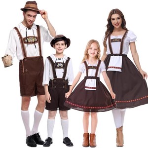 德国啤酒节亲子服 巴格利亚传统民族服饰 成人女 男童女童吊带裤