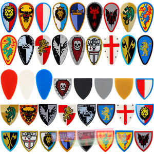 中古积木人仔穿戴军事武器配件骑士盾牌儿童玩具零件散件兼容乐高