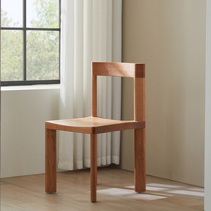 山念木作  知音餐椅 原创实木餐椅樱桃木北欧现代简约原木2把起售