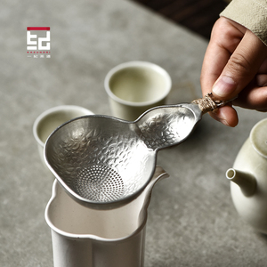 日式手工纯锡葫芦茶滤 创意茶漏网滤茶器茶叶茶隔茶漏斗功夫茶具