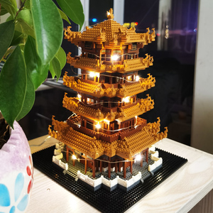 乐高黄鹤楼积木中国风建筑模型成年高难度拼装玩具儿童益智微颗粒