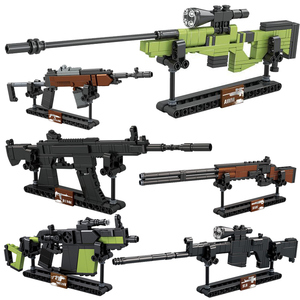 乐高迷你积木枪模型男孩子拼装吃鸡玩具简单小盒awm狙击枪步枪