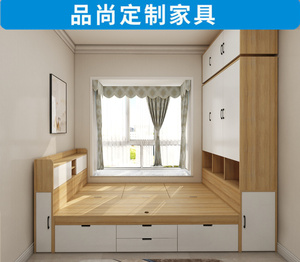 榻榻米床衣柜一体双人