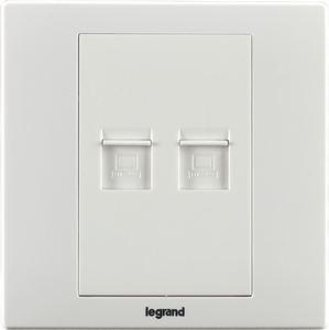 legrand罗格朗 美淳白 二位网络 双电脑插座 86型 电源面板