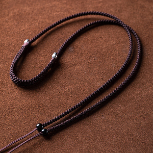 男士项链挂绳文玩手编绳男女项链挂脖素挂绳锁骨横穿天珠吊坠