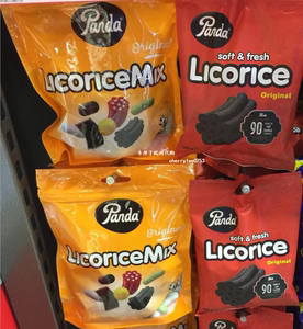 现货 芬兰特产零食糖果panda熊猫甘草软糖扭扭糖笔芯糖超低脂网红