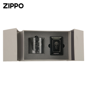 zippo正版打火机 荆棘骑士骷髅蜡烛礼盒套装防风煤油火机男士送礼