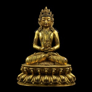 青海老佛像长寿佛佛像无量寿佛藏传佛像古玩老物件古董