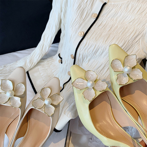 仙仙小单鞋~花朵低跟仙女鞋温柔鞋珍珠单鞋