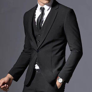 西装整套晚礼服修身正装男士婚庆西服伴郎套装职业黑色演出服k328