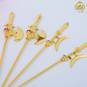 佛像千里眼顺风耳法器合金法器开山斧方天戟华光大帝手拿武器兵器