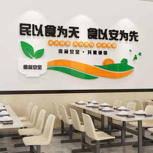 创意学校食堂文化墙贴餐厅厨房背景墙面装饰食品安全宣传海报贴纸