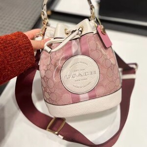 美国代购 coach 蔻驰 新款dempsey系列迷你抽绳水桶包 c7964