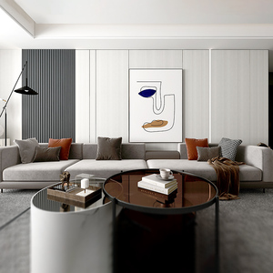 实木格栅护墙板电视墙客厅卧室背景墙轻奢现代简约木饰面玄关墙板