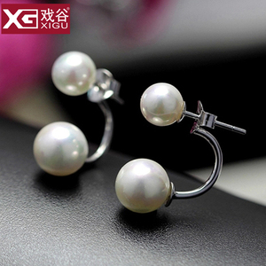 s925纯银珍珠耳钉女耳环韩国风版气质个性简约大气时尚甜美耳饰
